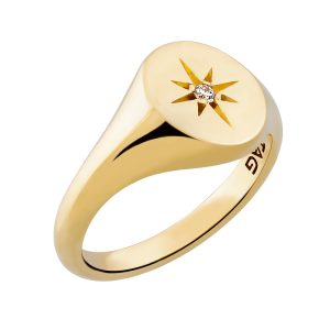 Oval Star Signet Ring
