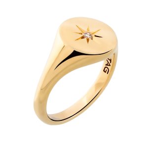 Round star signet ring